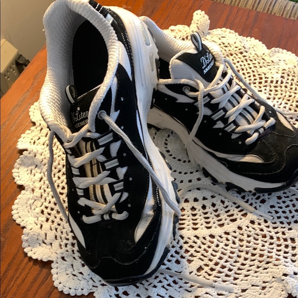 Skechers Black and White Athletic Sneakers